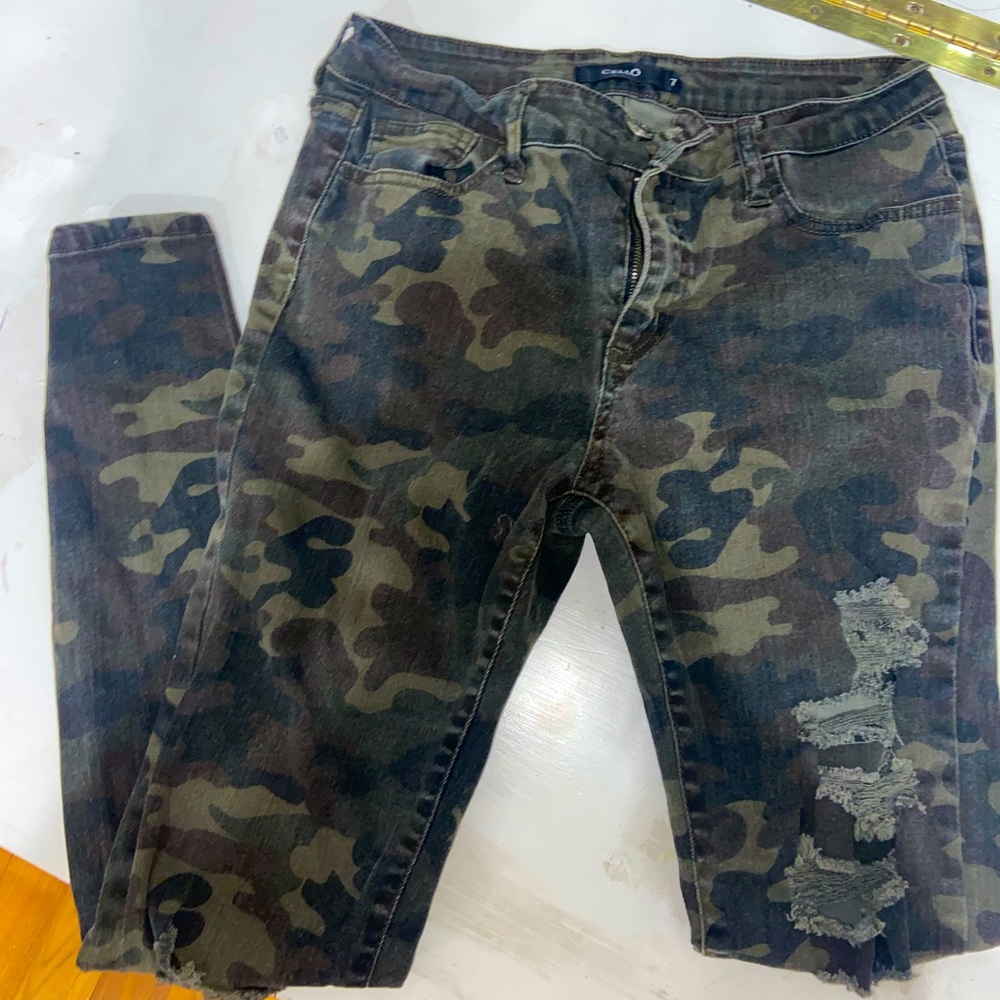 Cello Ripped Camo Jeans